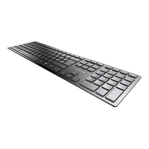 CHERRY KW 9100 SLIM - Clavier - sans fil - 2.4 GHz, Bluetooth 4.0 - QWERTY - R.-U. - commutateur : CHERRY SX - noir, argent