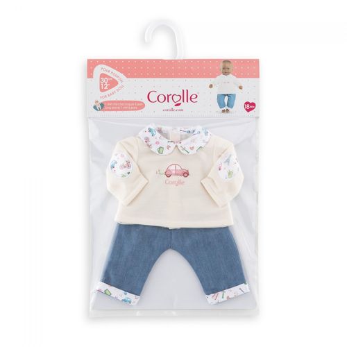 Mes Vêtements De Poupons Corolle Bb30 T-Shirt Manches Longues + Jean Week-End À Paris