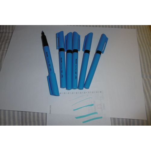 Surligneurs Fluo Pointe Biseautée Bleu Reynolds 323101 Lot De 6