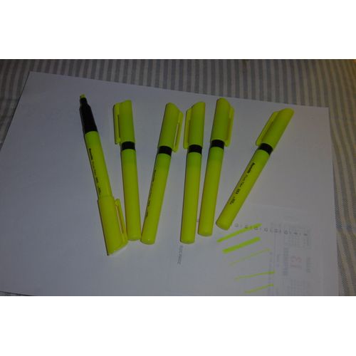 Surligneurs Fluo Pointe Biseautée Jaune Reynolds 323100 Lot De 6