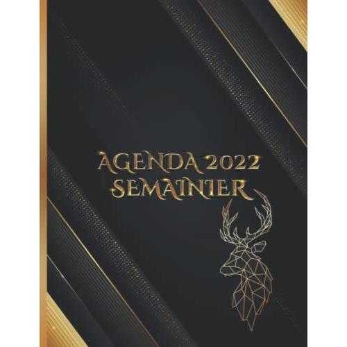 Agenda 2022 Semainier: Subtitre: Planificateur A4 | Organiseur Hebdomadaire 1 Semaine Sur 2 Pages (Janvier 2022 / Dã©Cembre 2022) Avec Planification ... | Couverture Souple Noire Dorã© Mandala