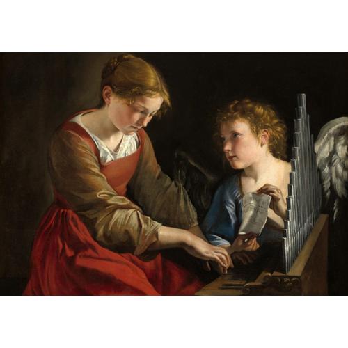 Orazio Gentileschi Et Giovanni Lanfranco : Sainte Cecilia Et Un Ange, 1617/1618 - Puzzle 1000 Pièces