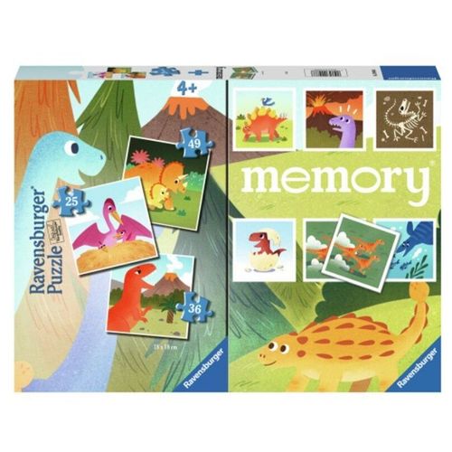 3 Puzzles - Memory - Dinosaure - 25, 36 Et 49 Pièces