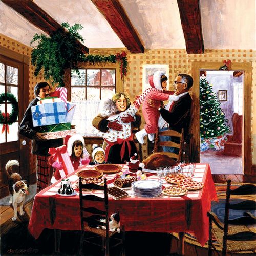 Puzzle Pièces Xxl - Invités Du Dîner De Noël - Puzzle 500 Pièces