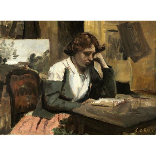 Jean-Baptiste-Camille Corot : Lecture De Jeune Fille, 1868 - Puzzle 2000 Pièces