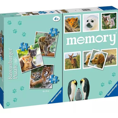 3 Puzzles - Memory - Animals - 25, 36 Et 49 Pièces