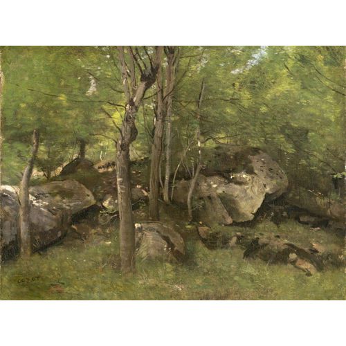 Jean-Baptiste-Camille Corot : Rochers En Forêt De Fontainebleau, 1860-1865 - Puzzle 2000 Pièces