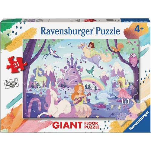 Puzzle Géant De Sol - Pièces Xxl - Licornes - 24 Pièces