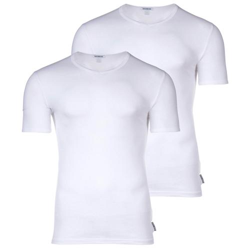 Bikkembergs T-Shirt Homme, Lot De 2 - Bi-Pack T-Shirt, Maillot De Corps, Col En V, Cotton Stretch Noir Xl (X-Large)