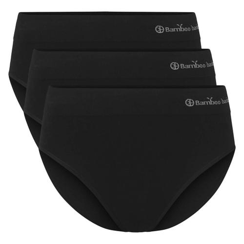 Bamboo Basics Slips Pour Femmes, Paquet De 3 - Belle Seamless Full Briefs, Jersey, Logo Noir Xl (X-Large)