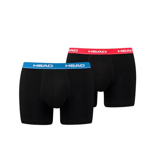 Head Boxer Pour Hommes, 2-Pack - Coton Stretch, Basique, Uni Rouge/Bleu S (Small)