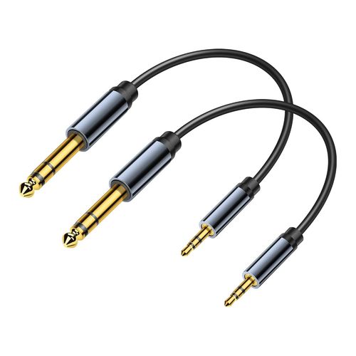 3,5mm à 6,35mm trs câble stéréo 1/4 ""mâle à 1/8"" mâle trs câble auxiliaire audio stéréo 30cm 1/8 ""à 1/4"" prise casque adaptateur audio pour amplificateur de guitare home cinéma 2PCS