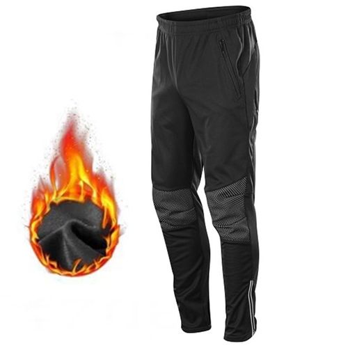 Pantalon De Vélo En Polaire Thermique Pour Homme Et Femme,Coupe-Vent,Collant Réfléchissant,Vêtement De Sport,Cyclisme,Long,Hiver