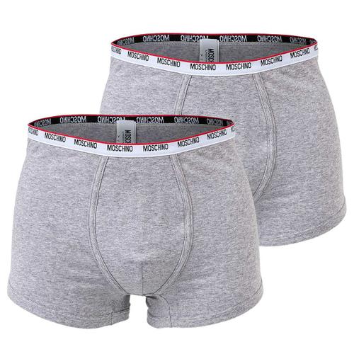 Moschino Shorts Pour Hommes Paquet De 2 -Trunks, Sous-Vêtements, Coton Stretch, Uni Blanc Xl (X-Large)