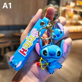 Porte-clés Disney Stitch à motif de dessin animé Lilo & Stitch, accessoire  de mode pour Couple, ornement, pendentif de voiture, cadeau - AliExpress