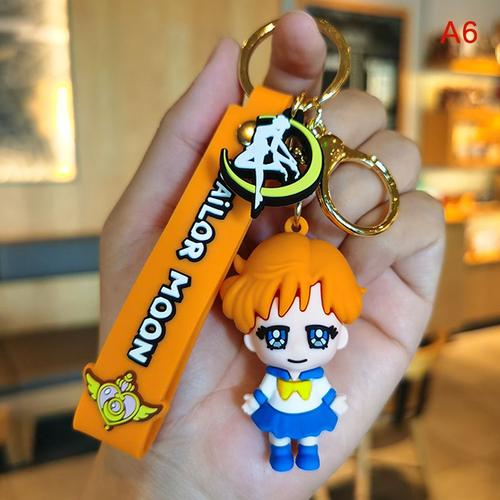 Porte-clés en silicone avec pendentif figurine Sailor Moon Anime porte-clés  JOCartoon porte-clés pour sac de téléphone cadeau jouet pour enfant