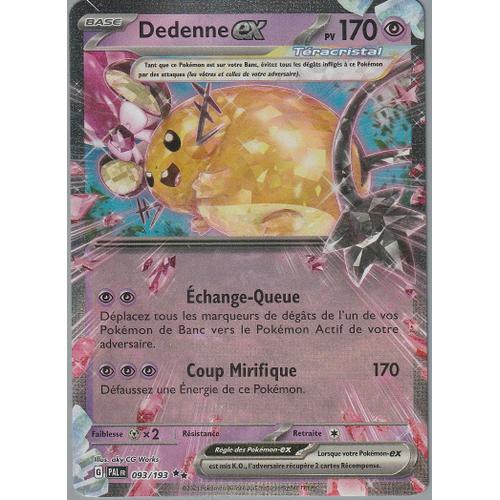 Carte Pokémon - Dedenne Ex - 093/193 - Ultra-Rare - Ev2 Evolutions À Paldea