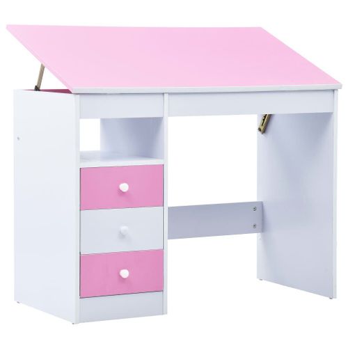 Bureau Pour Enfants Inclinable Rose Et Blanc Vidaxl Vidaxl