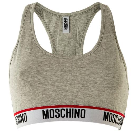 Moschino Femme Bustier - Soutien-Gorge De Sport, Racerback, Coton Extensible, Uni Noir S (Small)
