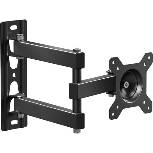Support Mural TV Rotation 360 pour 10-32 Pouces TV, Bras TV Mural Articulé Poids de 15 kg - Fixation Murale TV VESA 75x75 & VESA 100x100/Support Television Mural Pivotant Inclinable STE311-B Noir