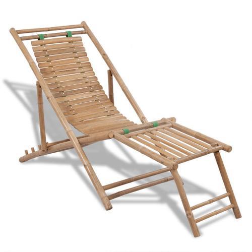 Chaise De Terrasse D'extérieur Avec Repose-Pied Bambou Vidaxl Vidaxl