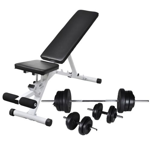 Banc D'entraînement Avec Jeu D'haltères Et De Disques De Poids 60,5 Kg Vidaxl Vidaxl