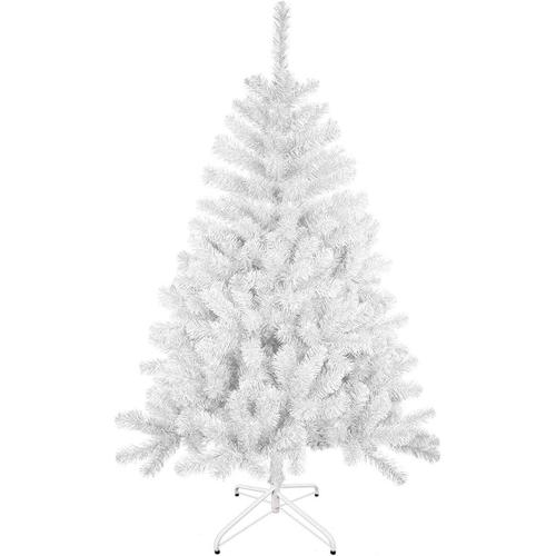 Sapin De Noel Artificiel De Feuilles De Guirlandes,Arbres 120-210Cm Avec Supportmetallique(Blanc Brillant,180Cm 477Tips)