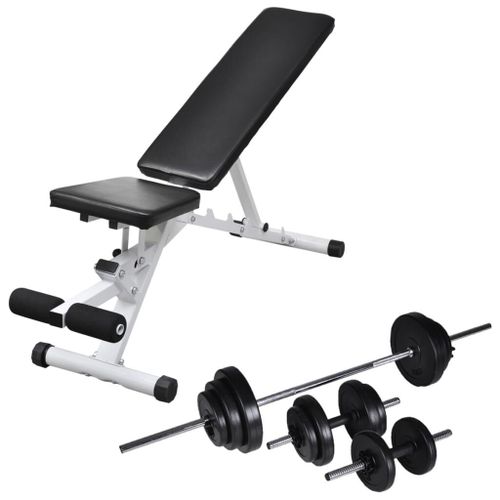 Banc D'entraînement Avec Jeu D'haltères Et De Disques De Poids 30,5 Kg Vidaxl Vidaxl