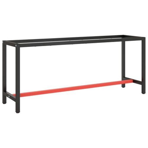 Cadre De Banc De Travail Noir Et Rouge Mat 190x50x79 Cm Métal Vidaxl Vidaxl
