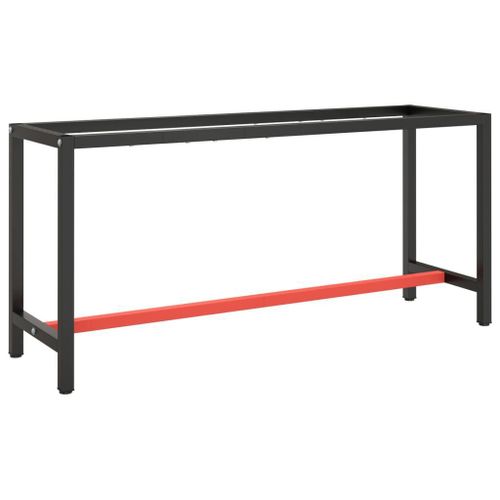 Cadre De Banc De Travail Noir Et Rouge Mat 170x50x79 Cm Métal Vidaxl Vidaxl