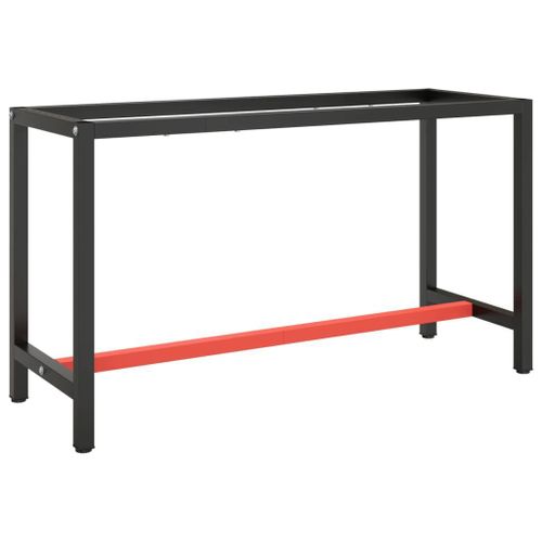 Cadre De Banc De Travail Noir Et Rouge Mat 140x50x79 Cm Métal Vidaxl Vidaxl