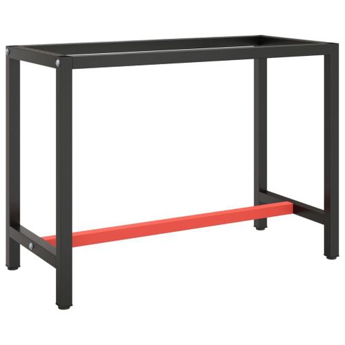 Cadre De Banc De Travail Noir Et Rouge Mat 110x50x79 Cm Métal Vidaxl Vidaxl