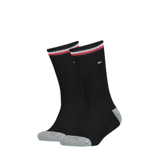 Tommy Hilfiger Chaussettes Pour Enfants, Lot De 2 - Iconic Sports, Semelle Éponge, 27-42 Blanc 35-38