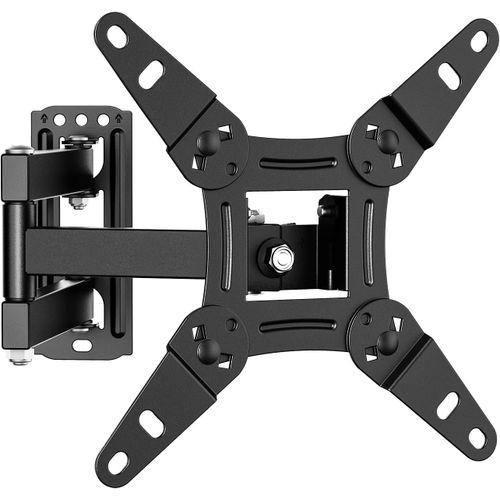 Support Mural TV 13-43 Pouces - Fixation Murale TV Peut Contenir Jusqu'à 20KG, Accroche Television Mural Orientable (± 90°), Incline (+ 8°, -12°) et Étend, Support Vesa pour TV Plat/Incurvé