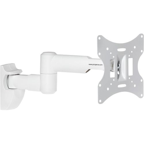 Support TV à bras oscillant inclinable et pivotant de 23 à 43 po jusqu'à 30 kg - Blanc