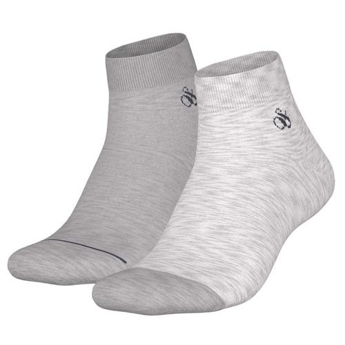 Scotch&soda Quarter Sock Pour Homme, Lot De 2 - Dip Toe Quarter Sock, Cotton, Uni Gris 39-42