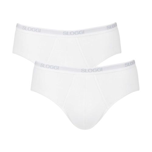 Sloggi Homme Slip, Pack De 2 - Basic Midi, Sous-Vêtements, Caleçon, Coton, Logo, Uni Gris Xl (X-Large)