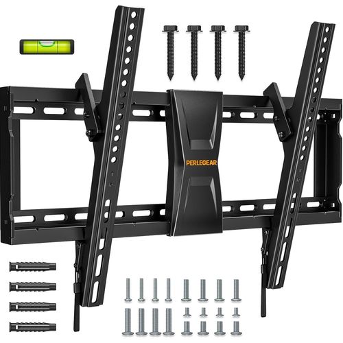 Support Mural TV Inclinable pour téléviseurs de 37-82 Pouces Plasma OLED LCD jusqu'à 60 kg, Fixation Murale TV inclinable pour téléviseurs Plats ou incurvés Max VESA 600x400mm, PGLT5