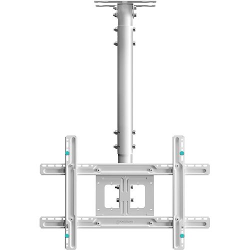 Support TV Telescopique Plafond pour 32"" - 80"" TV, Bras Articule TV Plafond Poids de 68 kg - Support Plafond TV VESA 100x100-600x400/Coulissante Support TV Inclinable Pivotant N1L-W Blanc