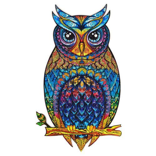 Puzzle En Bois 650 Pcs Charming Owl Taille Royale 35x60 Cm Unidragon