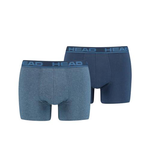 Head Boxer Pour Hommes, 2-Pack - Basique, Coton Stretch, Uni Bleu (Blue Heaven) S (Small)