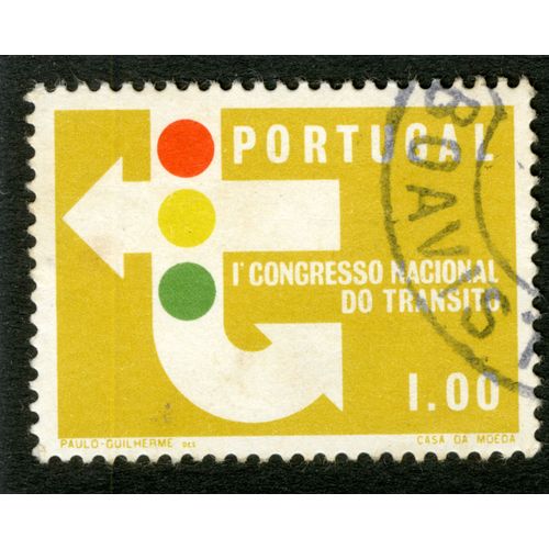 Timbre Oblitéré Portugal, I'congresso Nacional Do Transito, 1.00