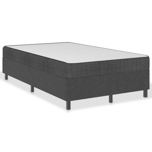 Sommier Tapissier Gris Foncé Tissu 120x200 Cm Vidaxl Vidaxl