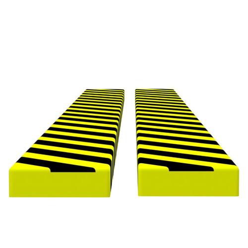 Protecteurs d'angle 2 pcs Jaune et noir 6x2x101,5 cm PU vidaXL vidaXL