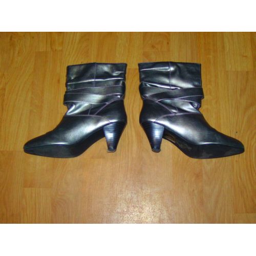 Bottines Laureana Cuir Argenté Taille 36 Tbe