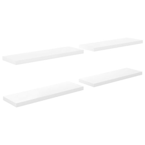 Étagère Murale Flottante 4 Pcs Blanc Brillant 80x23,5x3,8cm Mdf Vidaxl Vidaxl