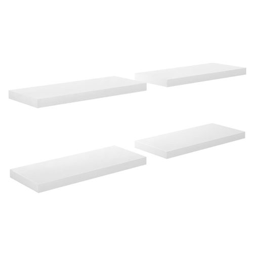 Étagère Murale Flottante 4 Pcs Blanc Brillant 60x23,5x3,8cm Mdf Vidaxl Vidaxl