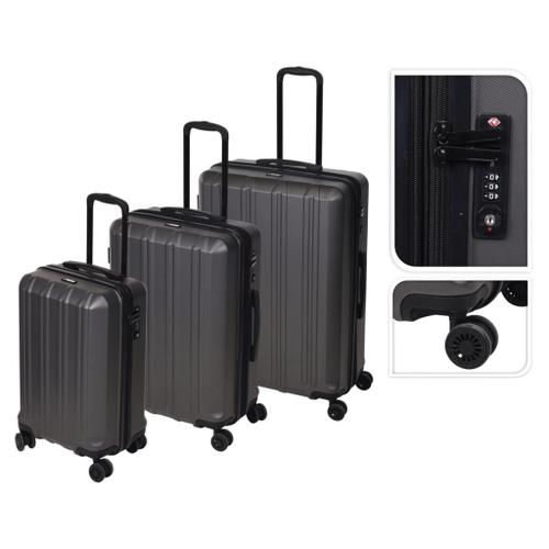 Ensemble de valises 3 pcs avec serrure TSA noir ProWorld