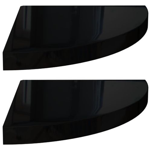 Étagères D'angle Flottantes 2 Pcs Noir Brillant 35x35x3,8cm Mdf Vidaxl Vidaxl