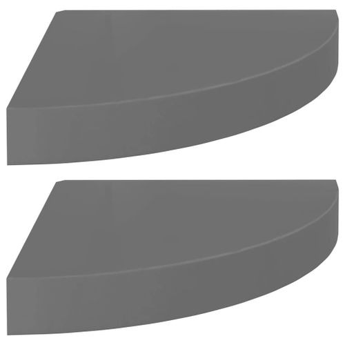 Étagères D'angle Flottantes 2 Pcs Gris Brillant 25x25x3,8cm Mdf Vidaxl Vidaxl